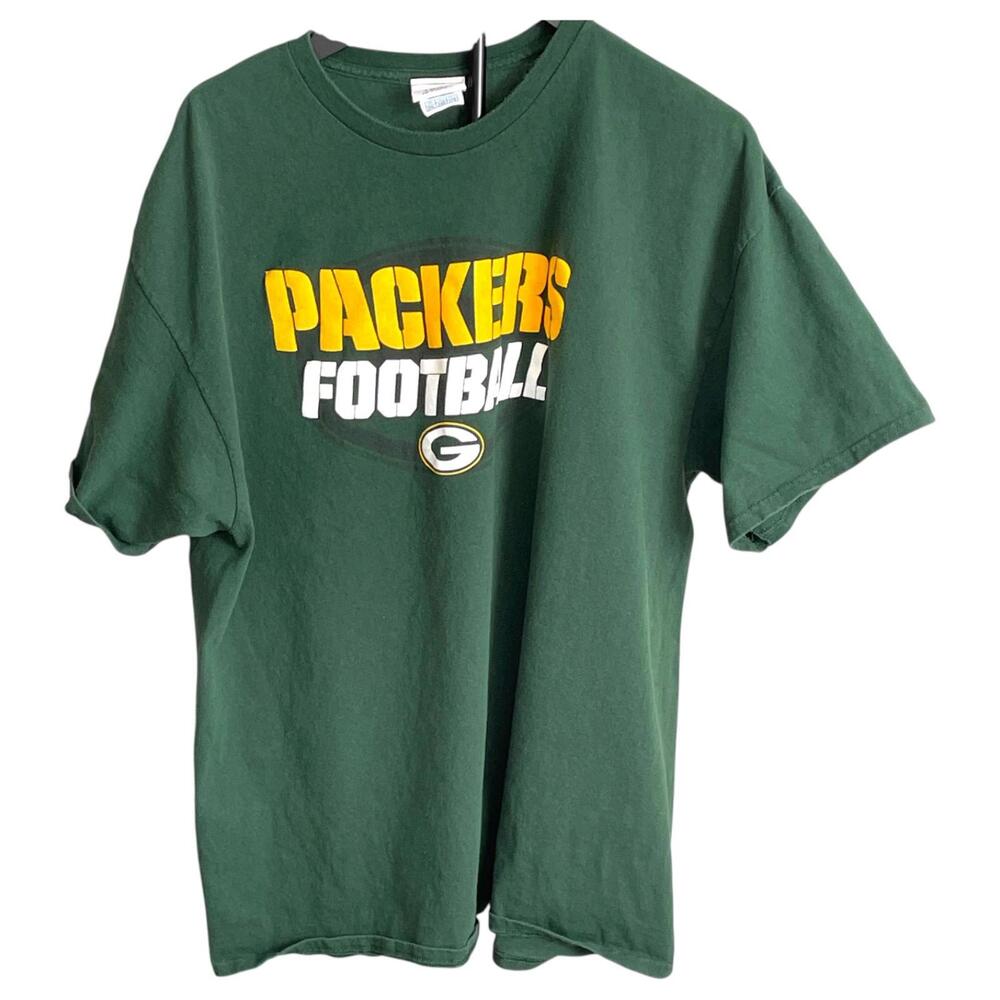 Men’s XXL Packers Green T-Shirt NFL Fan Tee Short Sleeve Cotton Top- CLEAN